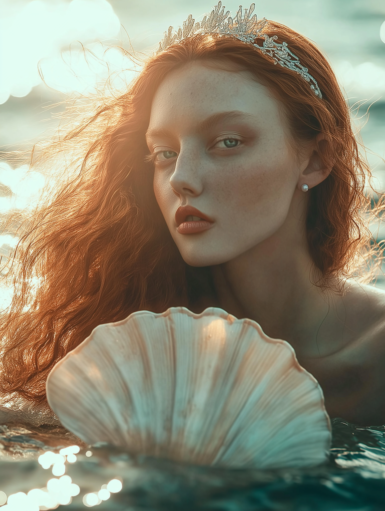 Set fantasía del mar como un brillo de sirena para un maquillaje elegante y ecológico